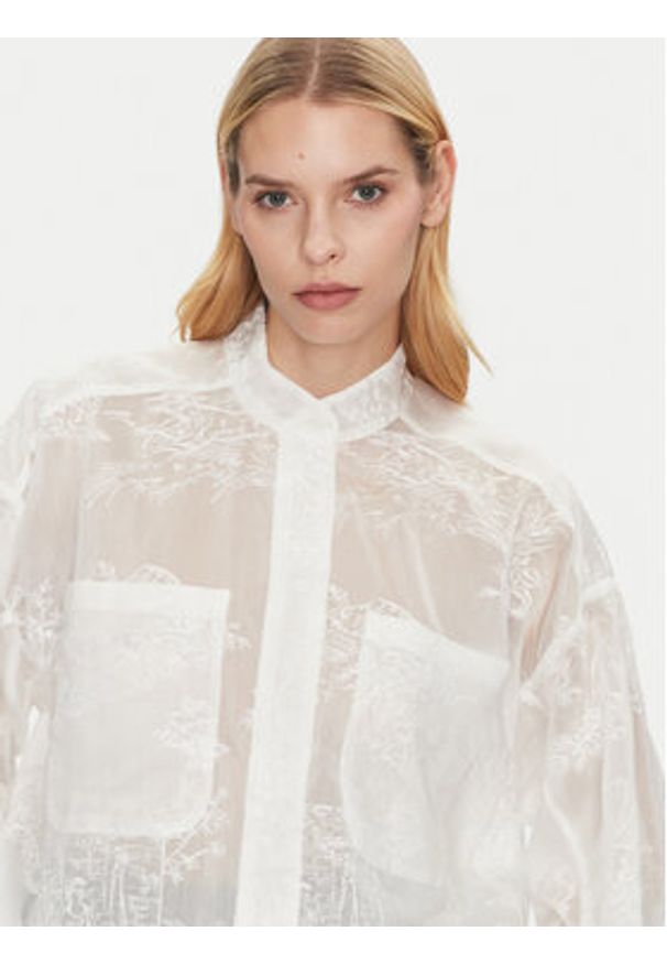 Munthe Koszula Fortunato 251104025135 Biały Relaxed Fit. Kolor: biały. Materiał: syntetyk