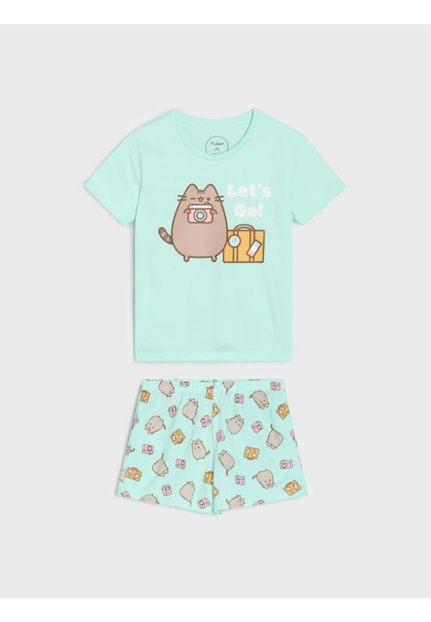 Sinsay - Piżama dwuczęściowa Pusheen the Cat - zielony. Kolor: zielony