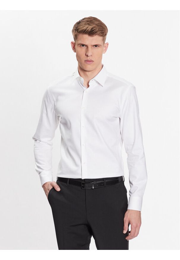 BOSS - Boss Koszula 50470583 Biały Slim Fit. Kolor: biały. Materiał: bawełna