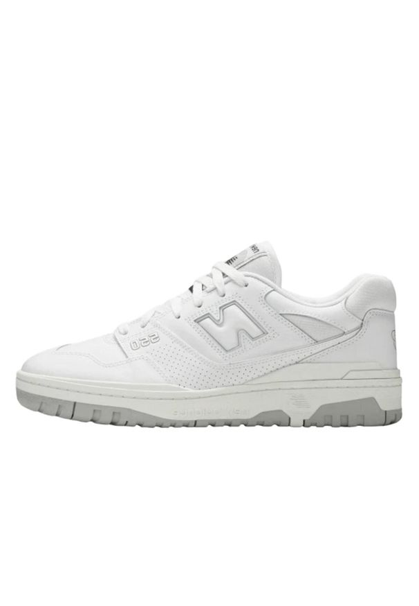 Buty New Balance 550 białe unisex. Kolor: wielokolorowy, szary, biały. Materiał: skóra. Sport: turystyka piesza