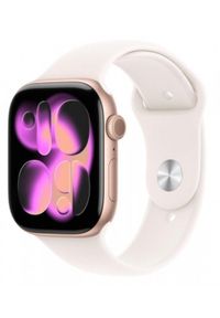 APPLE - Apple Watch Series 11 GPS + Cellular 42mm Rose Gold Aluminium Case with Light Blush Sport Band - S/M. Styl: sportowy