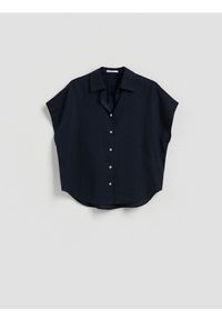 Reserved - Koszula z lnem - niebieski. Kolor: niebieski. Materiał: len #1
