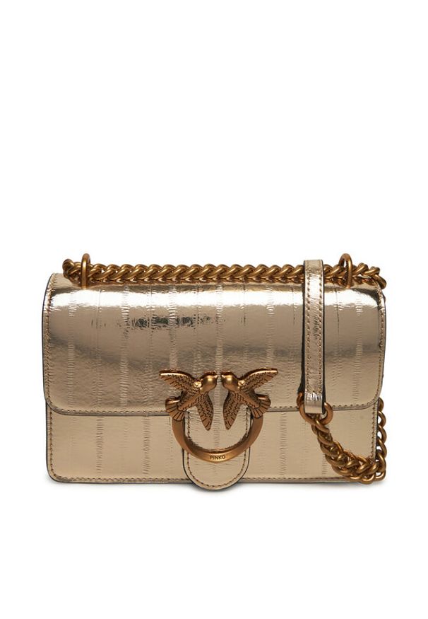Pinko - PINKO Torebka Love One Mini Dc PE 25 PLTT 100074 A26X Złoty. Kolor: złoty. Materiał: skórzane