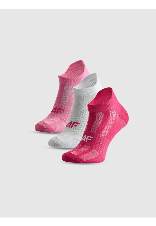4f - 4F Skarpetki krótkie sportowe (3-pack) dziewczęce - multikolor 32-34. Kolor: wielokolorowy. Materiał: dzianina, materiał