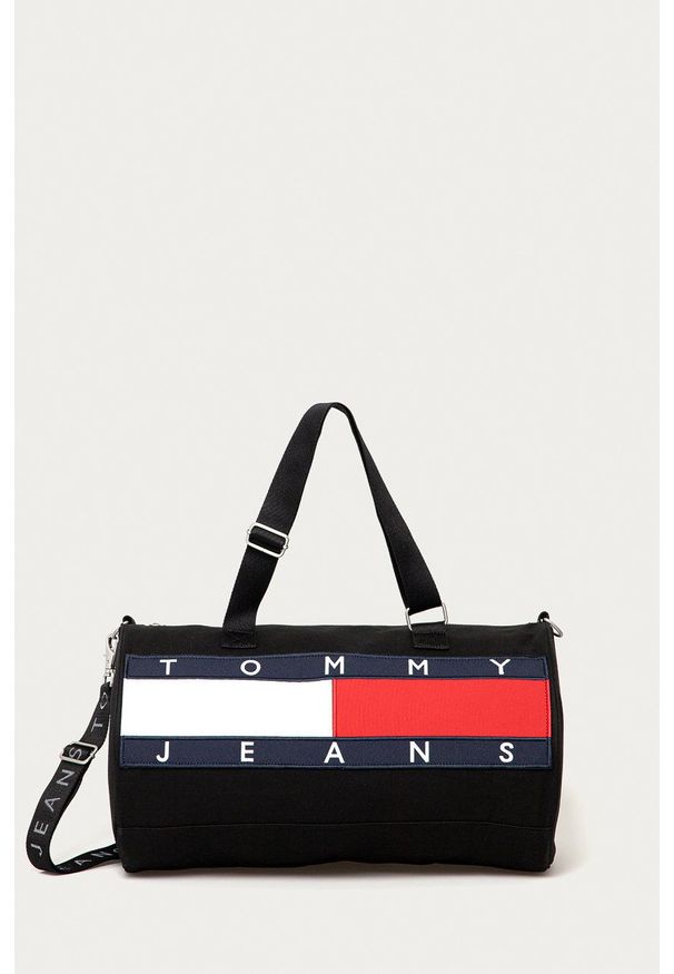 Tommy Jeans Torba AM0AM07145.4891 kolor czarny. Kolor: czarny. Materiał: bawełna. Wzór: aplikacja