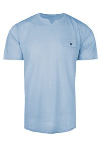 Męski T-Shirt (Koszulka) - Brave Soul - Błękitny z Kieszonką. Okazja: na co dzień. Kolor: niebieski. Materiał: bawełna. Sezon: lato, wiosna. Styl: casual #1