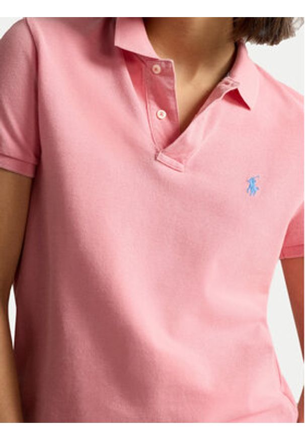 Polo Ralph Lauren Polo 211935587001 Różowy Regular Fit. Typ kołnierza: polo. Kolor: różowy. Materiał: bawełna