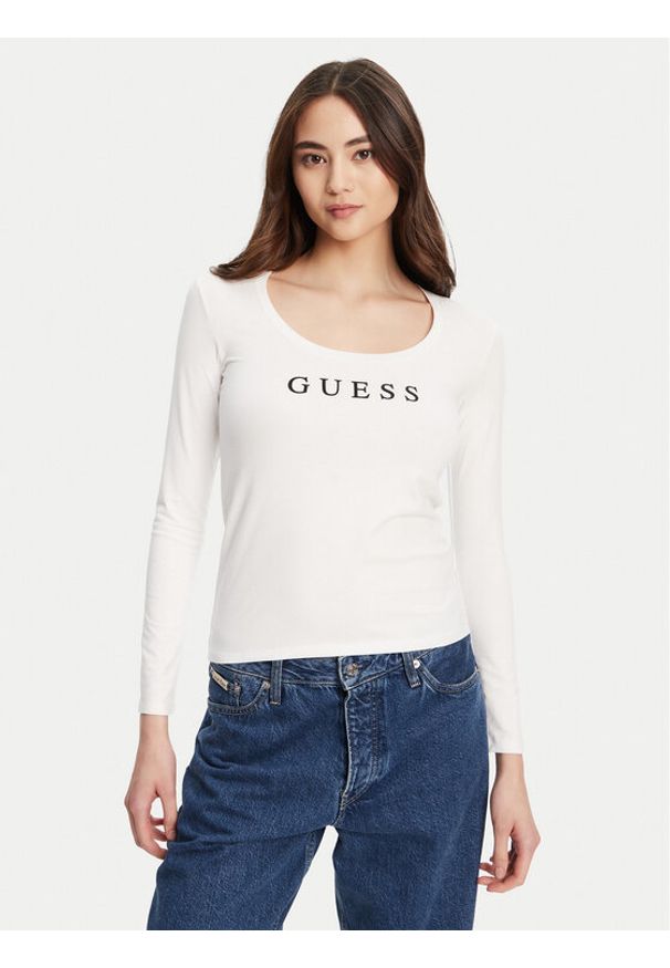 Guess Bluzka O5RI00 KBBU1 Biały Regular Fit. Kolor: biały. Materiał: bawełna