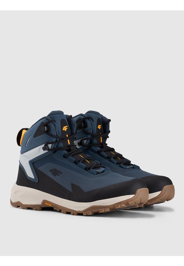 4f - 4F Wysokie buty trekkingowe ICE CRACKER z izolacją Primaloft męskie - granatowe 42. Wysokość cholewki: przed kolano. Zapięcie: sznurówki. Kolor: niebieski. Materiał: nylon. Szerokość cholewki: normalna. Technologia: Primaloft. Sezon: zima. Sport: turystyka piesza