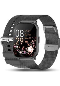 Rubicon - Smartwatch czarny sportowy z dwoma paskami zestaw. Rodzaj zegarka: smartwatch. Kolor: czarny. Styl: sportowy