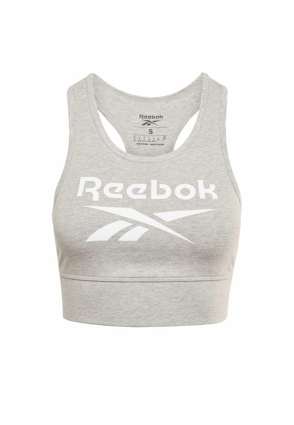 Top Sportowy Damski Reebok BRALET GR9393 Szary. Kolor: wielokolorowy, szary, biały. Sport: bieganie