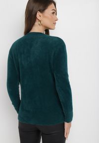 Born2be - Ciemnozielony Puchaty Sweter Wełniany Helmintts. Kolor: zielony. Materiał: wełna. Długość rękawa: długi rękaw. Długość: długie #5