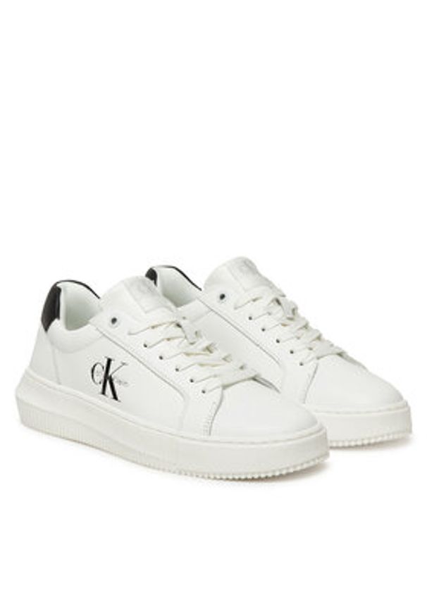 Calvin Klein Jeans Sneakersy YW0YW01872 Biały. Kolor: biały. Materiał: skóra