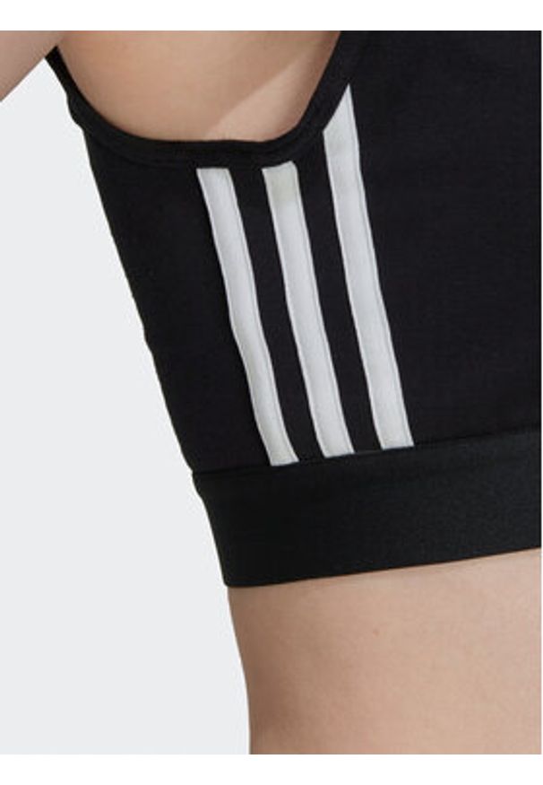 Adidas - adidas Koszulka techniczna Essentials 3-Stripes Crop Top With Removable Pads GS1343 Czarny. Kolor: czarny. Materiał: bawełna