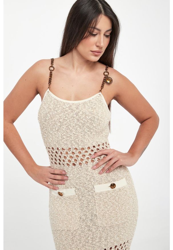 Elisabetta Franchi - Sukienka maxi z tkaniny bouclé ELISABETTA FRANCHI. Materiał: tkanina. Długość: maxi