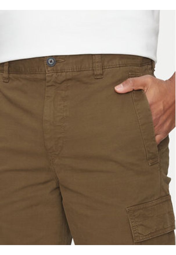 BOSS Spodnie materiałowe Sisla-8 50530599 Khaki Regular Fit. Kolor: brązowy. Materiał: bawełna