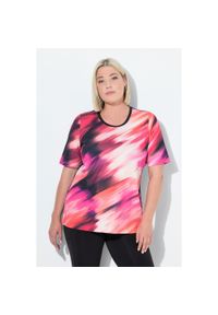 ULLA POPKEN - Damskie T-Shirt wycięcie na plecach okrągły dekolt rękaw 1/2. Kolekcja: plus size. Kolor: czerwony. Materiał: poliester, materiał, elastan #1