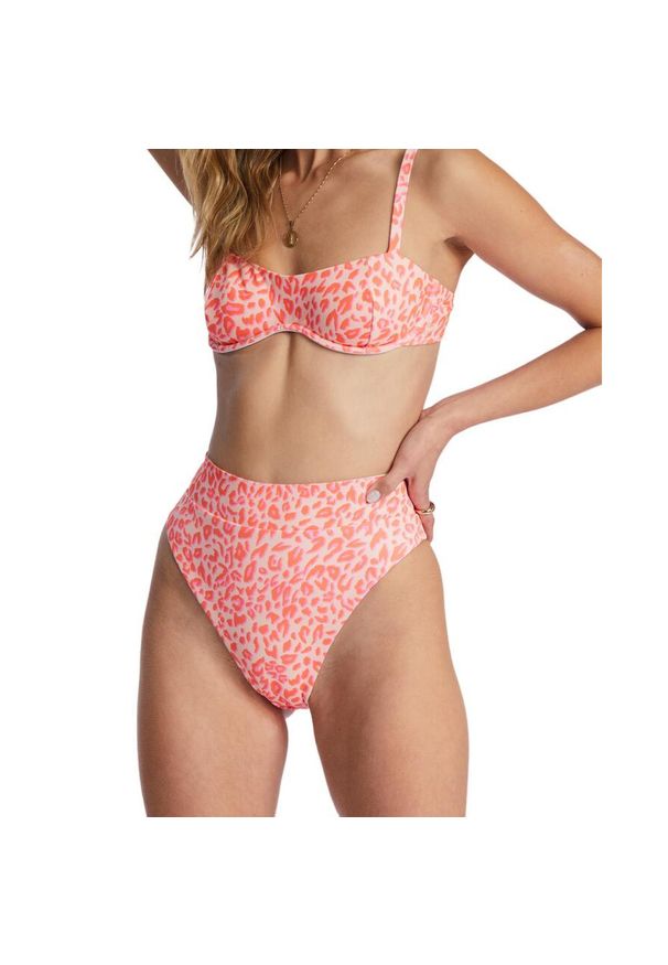 Dół od bikini Billabong Lei Low Rev Rise dwustronne. Kolor: różowy. Materiał: poliester, elastan