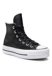 Converse Trampki Chuck Taylor All Star Lift Clean Hi 561675C Czarny. Kolor: czarny. Materiał: skóra #5