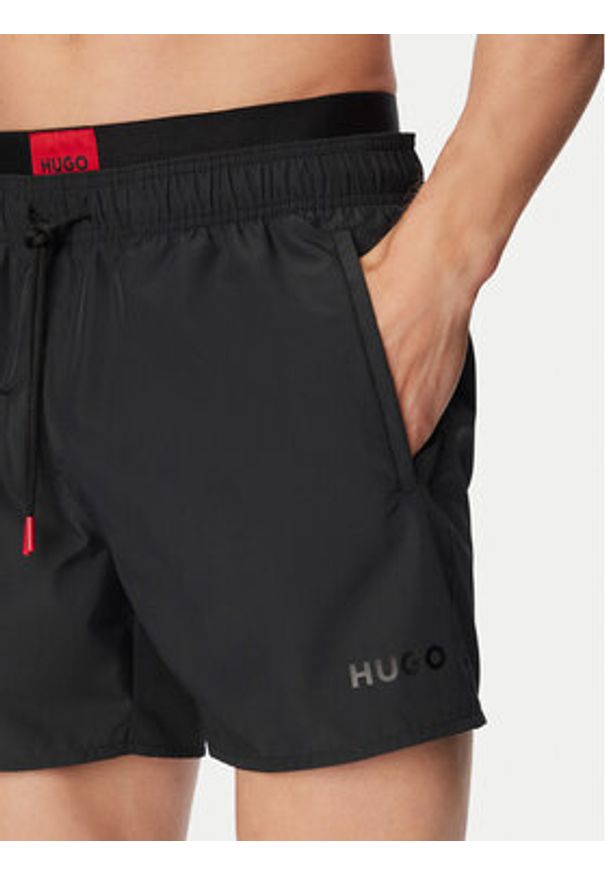 Hugo - HUGO Szorty kąpielowe Galaxy Swim 50561128 Czarny Regular Fit. Kolor: czarny. Materiał: syntetyk