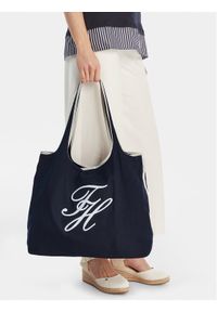 TOMMY HILFIGER - Tommy Hilfiger Torebka Th Summer Tote Canvas AW0AW18398 Granatowy. Kolor: niebieski #1