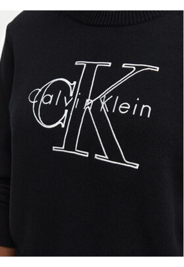 Calvin Klein Jeans Sweter LV047G322G Czarny Regular Fit. Kolor: czarny. Materiał: bawełna