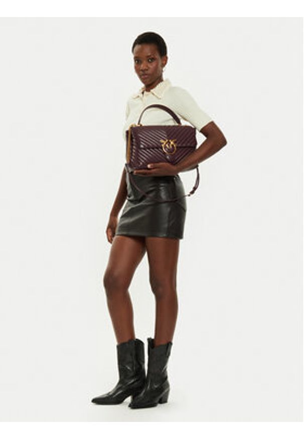 Pinko Torebka Love Lady Puff Big Cl 100042 A0GK Brązowy. Kolor: brązowy. Materiał: skórzane