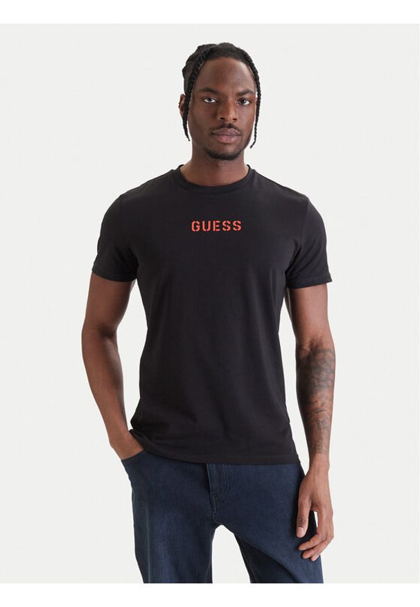 Guess T-Shirt U6GM01 K6YW1 Czarny Regular Fit. Kolor: czarny. Materiał: bawełna