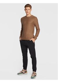 !SOLID - Solid Sweter 21104152 Brązowy Regular Fit. Kolor: brązowy. Materiał: bawełna #4