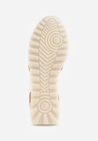 Renee - Beżowo-Złote Sneakersy ze Skóry Naturalnej Ozdobione Metaliczną Aplikacją Tidina. Zapięcie: sznurówki. Kolor: beżowy. Materiał: skóra. Wzór: aplikacja. Sezon: wiosna #9