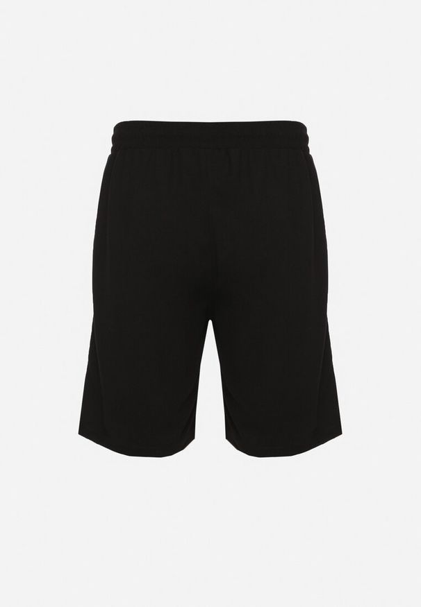 Born2be - Czarne Szorty w Stylu Bermudów Ozdobione Sznurkami Ulianiella. Okazja: na co dzień. Kolor: czarny. Wzór: aplikacja. Sezon: lato. Styl: klasyczny, casual