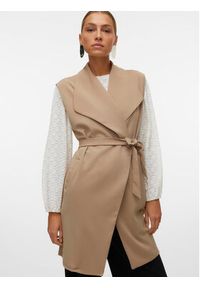 Vero Moda Kamizelka Allison 10300864 Beżowy Regular Fit. Kolor: beżowy. Materiał: syntetyk #4