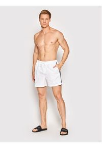 Calvin Klein Swimwear Szorty kąpielowe Medium Drawstringnos KM0KM00741 Biały Regular Fit. Kolor: biały. Materiał: syntetyk #3