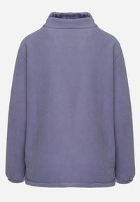 Born2be - Niebieski Klasyczny Polar ze Ściągaczami przy Rękawach Paradi. Okazja: na co dzień, na spacer. Kolor: niebieski. Materiał: polar. Długość rękawa: długi rękaw. Długość: długie. Styl: klasyczny #6