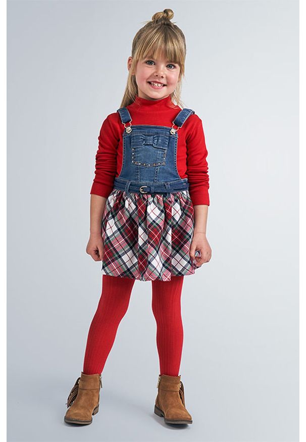 Mayoral - Spódnica dziecięca 92-134 cm. Okazja: na co dzień. Kolor: czerwony. Materiał: bawełna, materiał, denim, wiskoza, jeans, elastan, poliester. Styl: casual