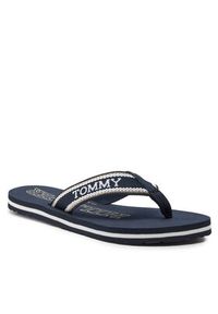 TOMMY HILFIGER - Tommy Hilfiger Japonki Hilfiger Beach Sandal FW0FW07905 Niebieski. Kolor: niebieski