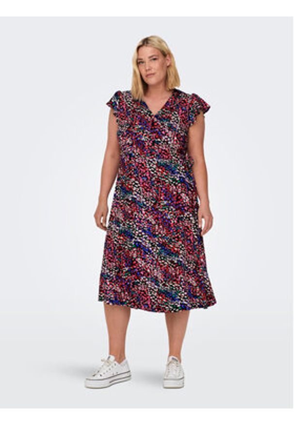 ONLY Carmakoma Sukienka codzienna 15297167 Kolorowy Regular Fit. Okazja: na co dzień. Materiał: wiskoza. Wzór: kolorowy. Typ sukienki: proste. Styl: casual