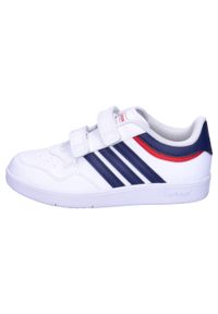 Adidas - Buty dla dzieci adidas Hoops 4.0 CF. Kolor: czerwony, niebieski, biały, wielokolorowy. Sport: turystyka piesza