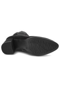 Czarne Botki Marco Tozzi Eleganckie Skórzane Buty Na Obcasie. Okazja: na spacer. Kolor: czarny. Materiał: skóra. Szerokość cholewki: normalna. Obcas: na obcasie. Styl: elegancki. Wysokość obcasa: średni #6