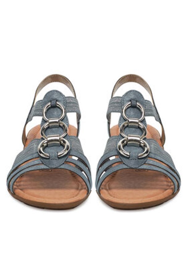 Remonte Sandały R3605-12 Niebieski. Kolor: niebieski. Materiał: skóra