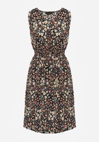 Renee - Granatowa Sukienka Rozkloszowana w Kwiaty z Wiskozy Selesima. Kolor: niebieski. Materiał: wiskoza. Wzór: kwiaty #6