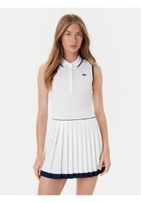 Lacoste Sukienka tenisowa EF8582 Biały Slim Fit. Kolor: biały. Materiał: syntetyk. Sport: tenis