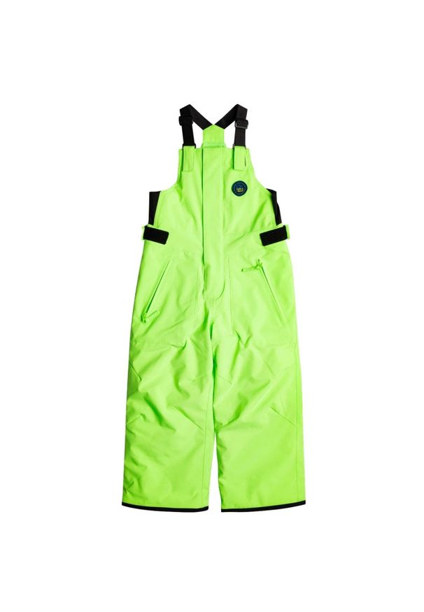 Spodnie narciarskie dla dzieci Quiksilver Boogie z szelkami. Kolor: zielony. Materiał: poliester. Sezon: zima. Sport: narciarstwo