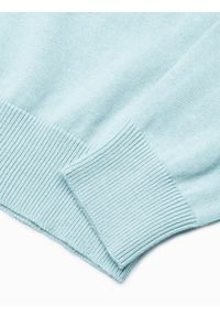 Ombre Clothing - Sweter męski - jasnoniebieski V7 E190 - XXL. Kolor: niebieski. Materiał: bawełna, jeans. Styl: klasyczny #3