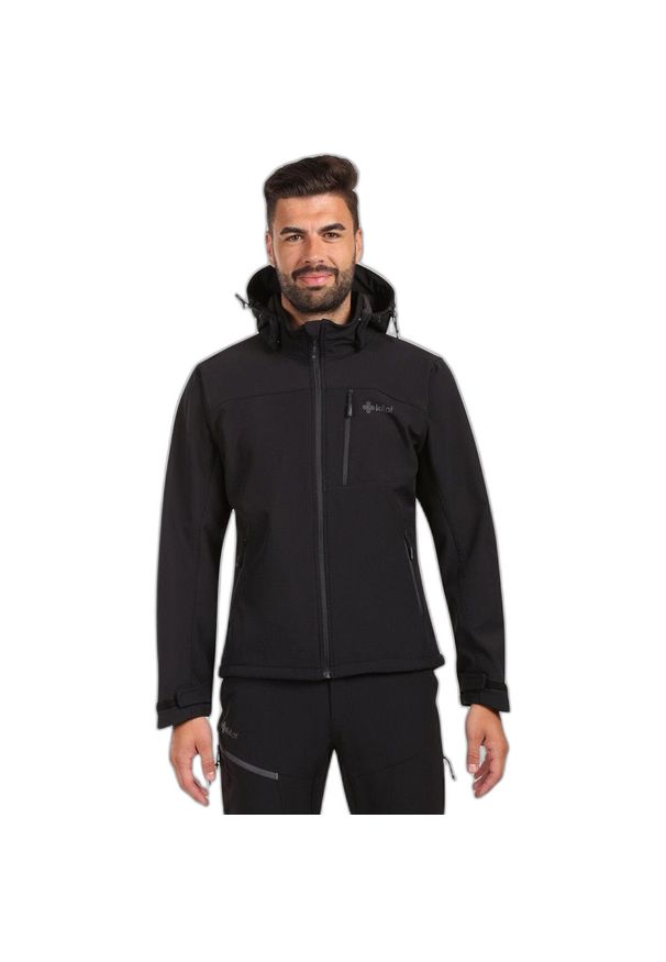 Kurtka wodoodporna Kilpi Ontavio. Kolor: czarny. Sport: turystyka piesza