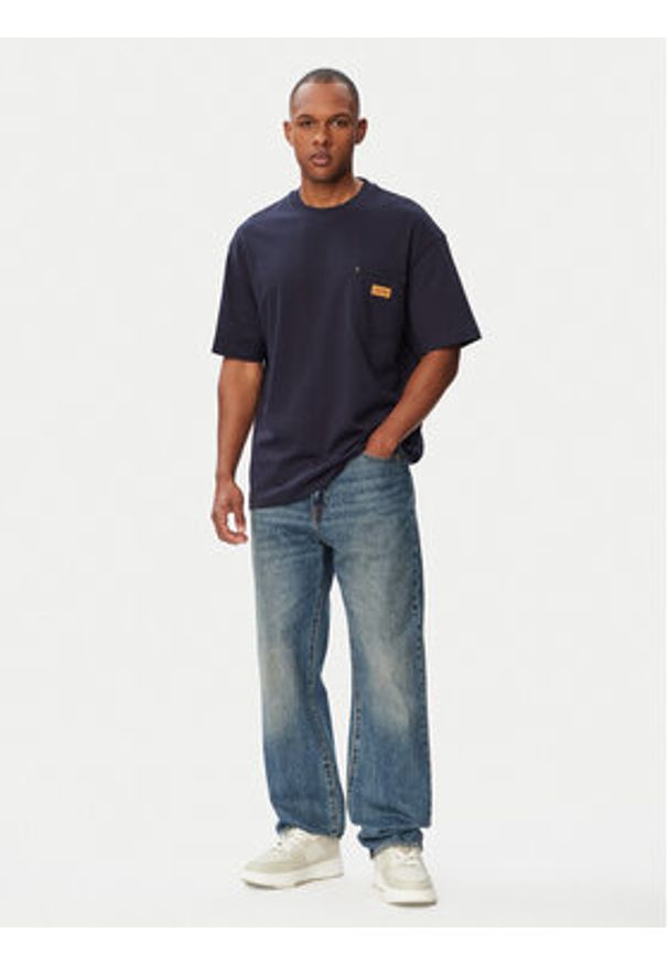 Hugo - HUGO T-Shirt Nevado 50564045 Granatowy Loose Fit. Kolor: niebieski. Materiał: bawełna