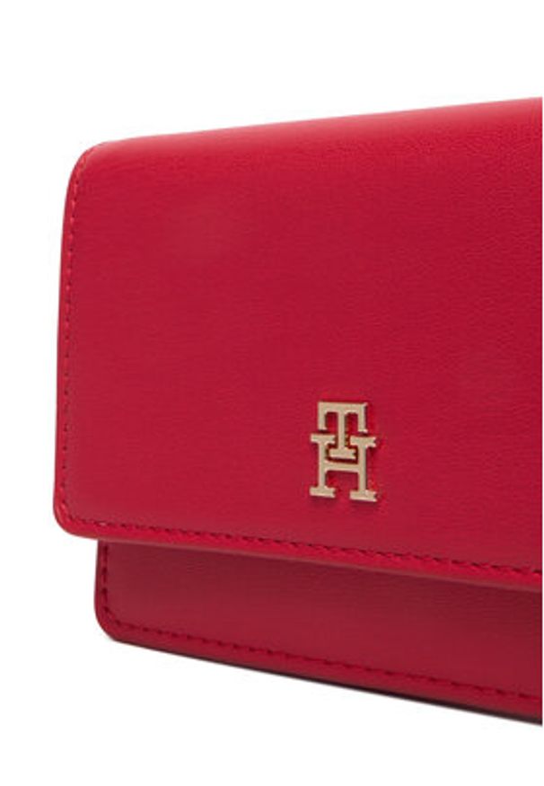 TOMMY HILFIGER - Tommy Hilfiger Torebka Th Icon Card Holder W/Chain AW0AW18248 Czerwony. Kolor: czerwony. Materiał: skórzane