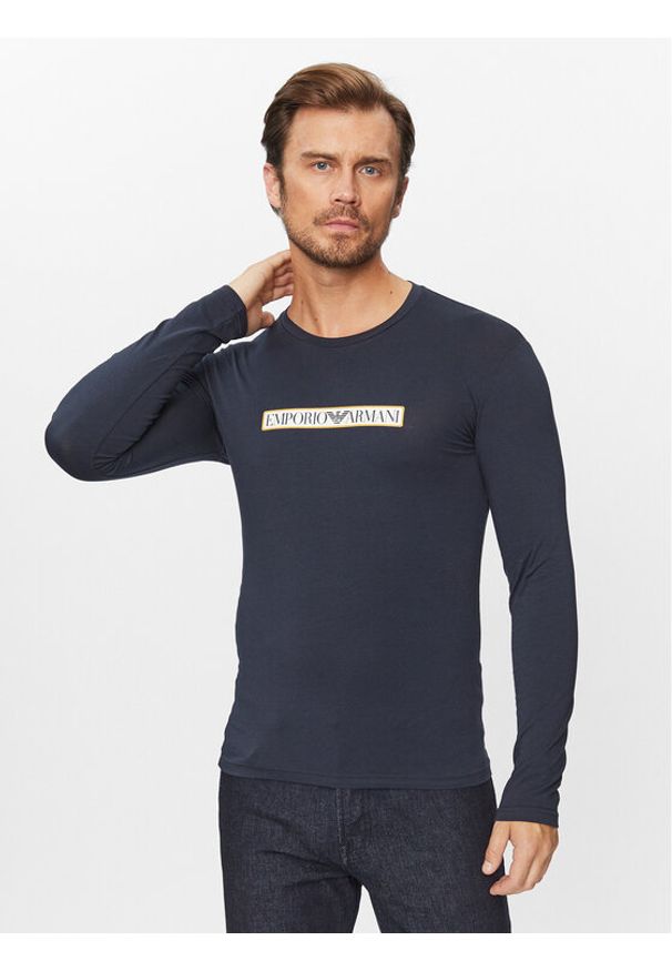 Emporio Armani Underwear Longsleeve 111023 3F517 00135 Granatowy Regular Fit. Kolor: niebieski. Materiał: bawełna. Długość rękawa: długi rękaw