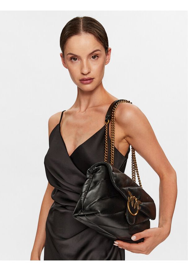 Pinko - PINKO Torebka Love Classic Puff Cl AI 23-24 PLTT 100038 A0F2 Czarny. Kolor: czarny. Materiał: skórzane