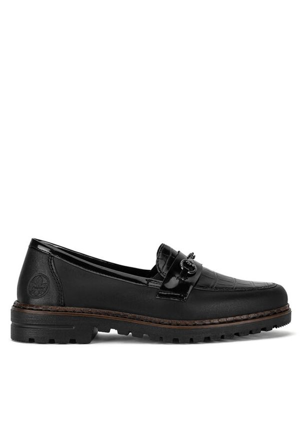 Rieker Loafersy 54862-01 Czarny. Kolor: czarny. Materiał: skóra